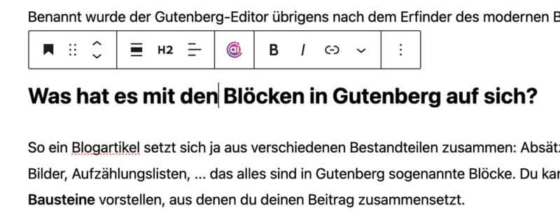Gutenberg-Editor in WordPress