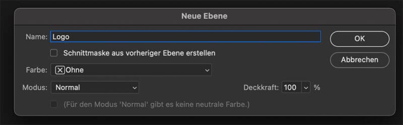 Neue Ebene in Photoshop anlegen