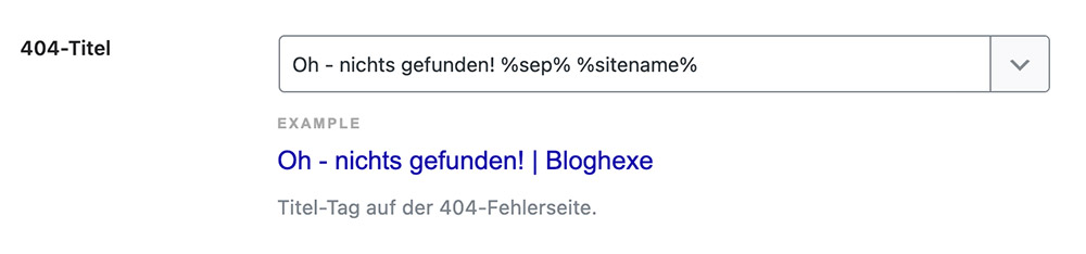 Titel der 404-Seite in Rank Math einstellen