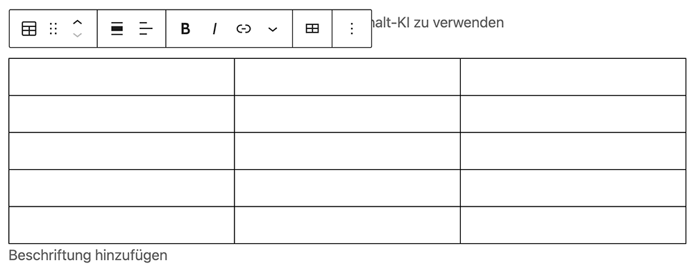 Tabelle einfügen in WordPress
