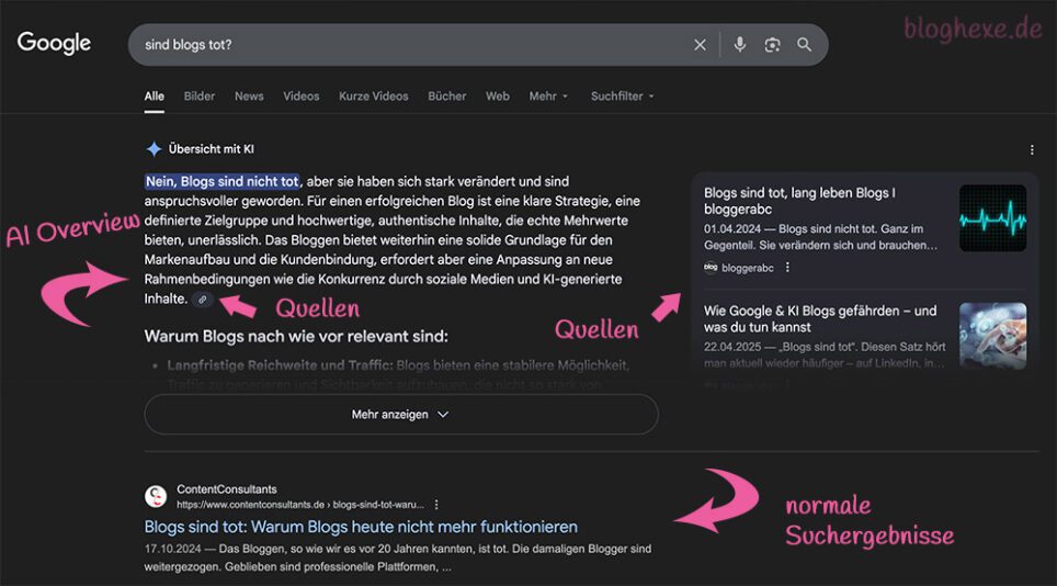 Warum Bloggen im KI-Zeitalter wichtiger ist als je zuvor 1 AI Overview in Google